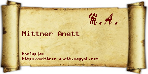 Mittner Anett névjegykártya